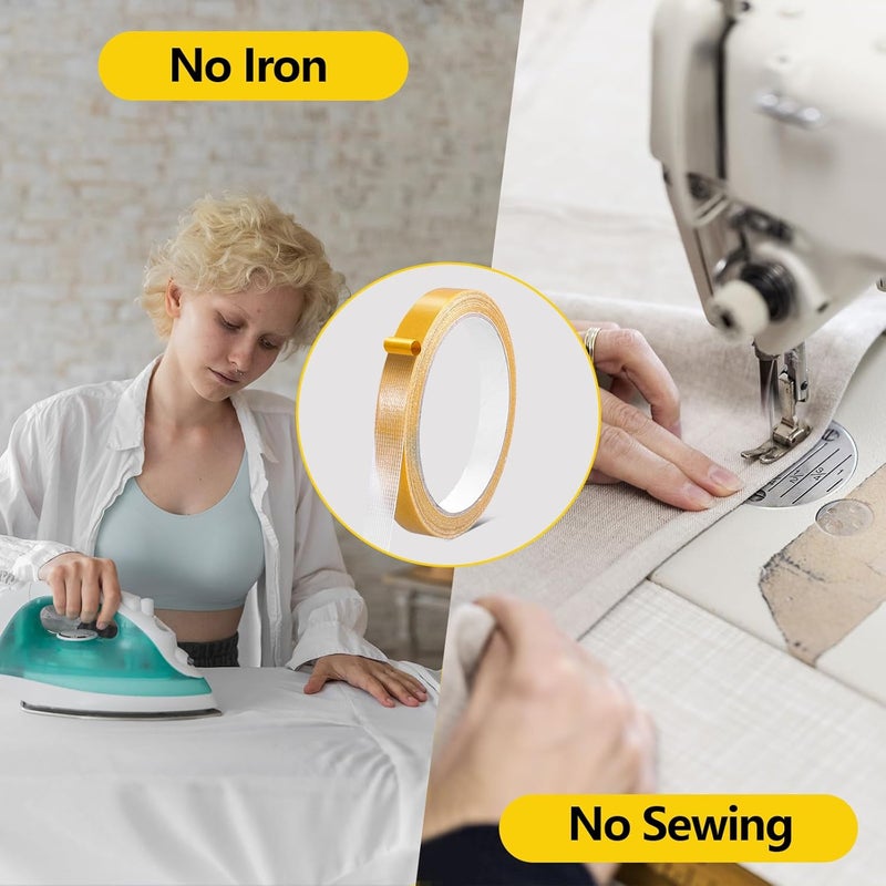 shimsol Double Sided Fabric Tape Heavy Duty for Hem, Fashion Dress, Cloth, Curtains, High Adhesive Sticky but Removable and Residue Free, No Sewing or Ironing Need, Multipurpose, 0.5 in x 33FT/10m (1) - Image 4
